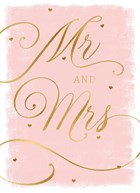 Trouwdagkaart Mr and Mrs Roze met goud